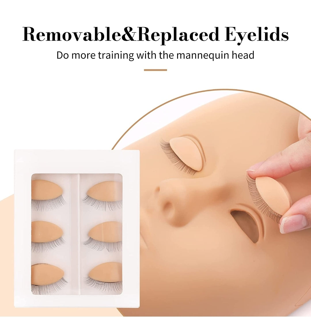 Lash Mannequin Head + pack of Reusable Eyelids
