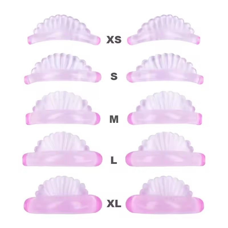 Shell style lash lift silicone pads